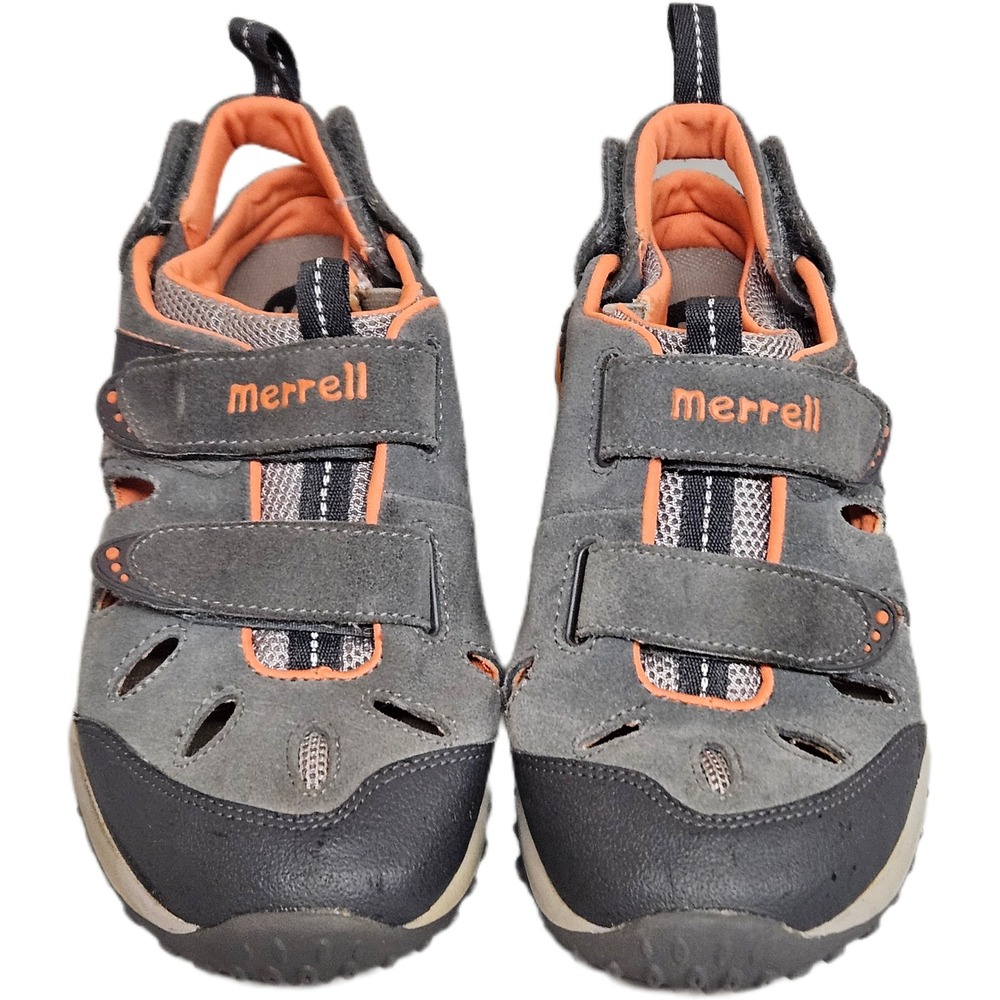 Merrell Iggy Web Kids Dark Grey Orange Hiking Water Sandals J35065 Size 4 US
